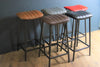 Charisma - Industrial Style Brown Genuine Leather Bar Stool