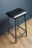 black leather bar stool
