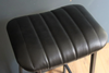 Maria - Geniune Leather Industrial Tan Leather Curved Seat Stool